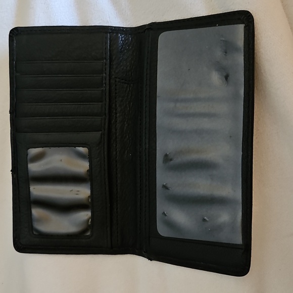 BRIGHTON Black Leather Studded Checkbook Cardholder Wallet - Picture 7 of 14